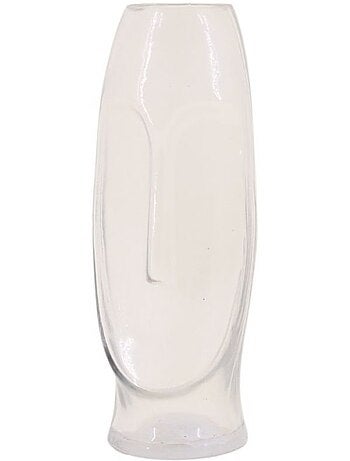 Vase forme visage en verre, H24cm