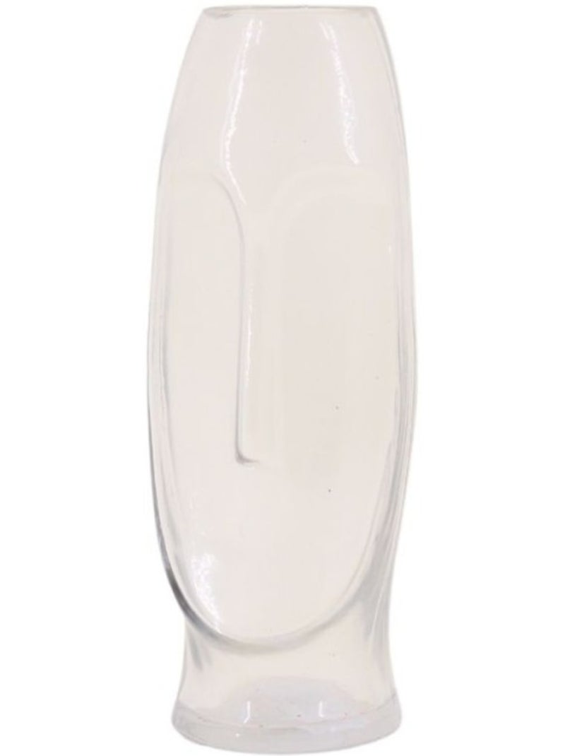 Vase forme visage en verre, H24cm Transparent - Kiabi