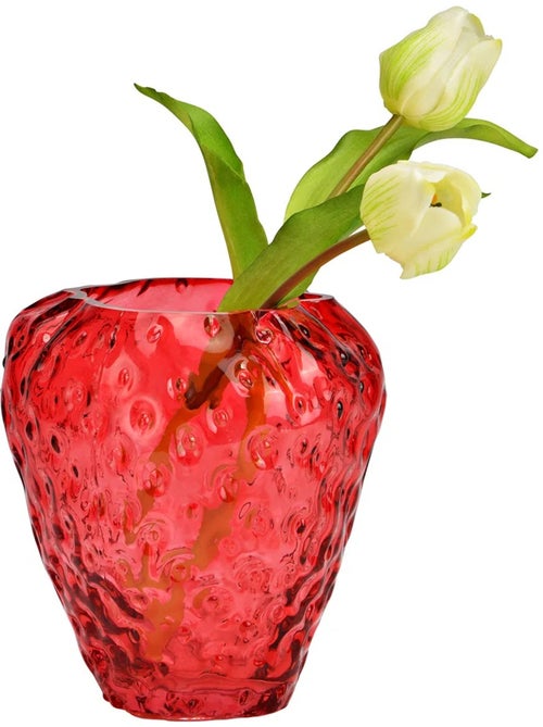 Vase Fraise en verre - Kiabi