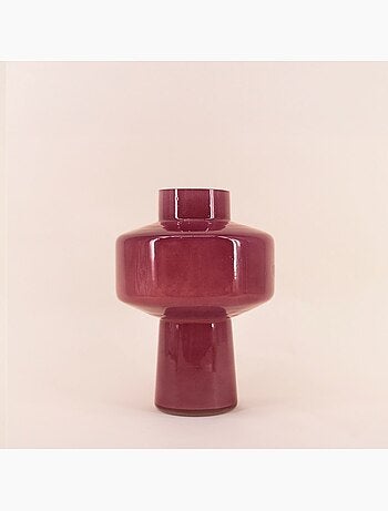 Vase géométrique en verre opaque 27cm