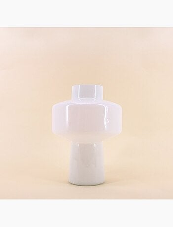Vase géométrique en verre opaque, H27cm