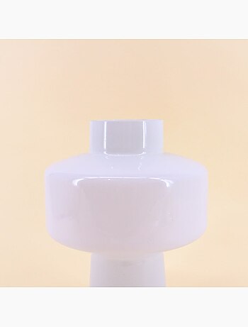 Vase géométrique en verre opaque, H27cm