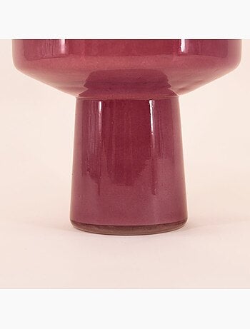 Vase géométrique en verre opaque, H27cm