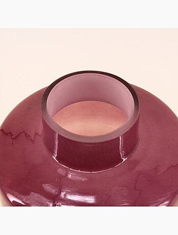 Vase géométrique en verre opaque, H27cm