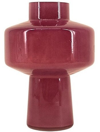 Vase géométrique en verre opaque, H27cm