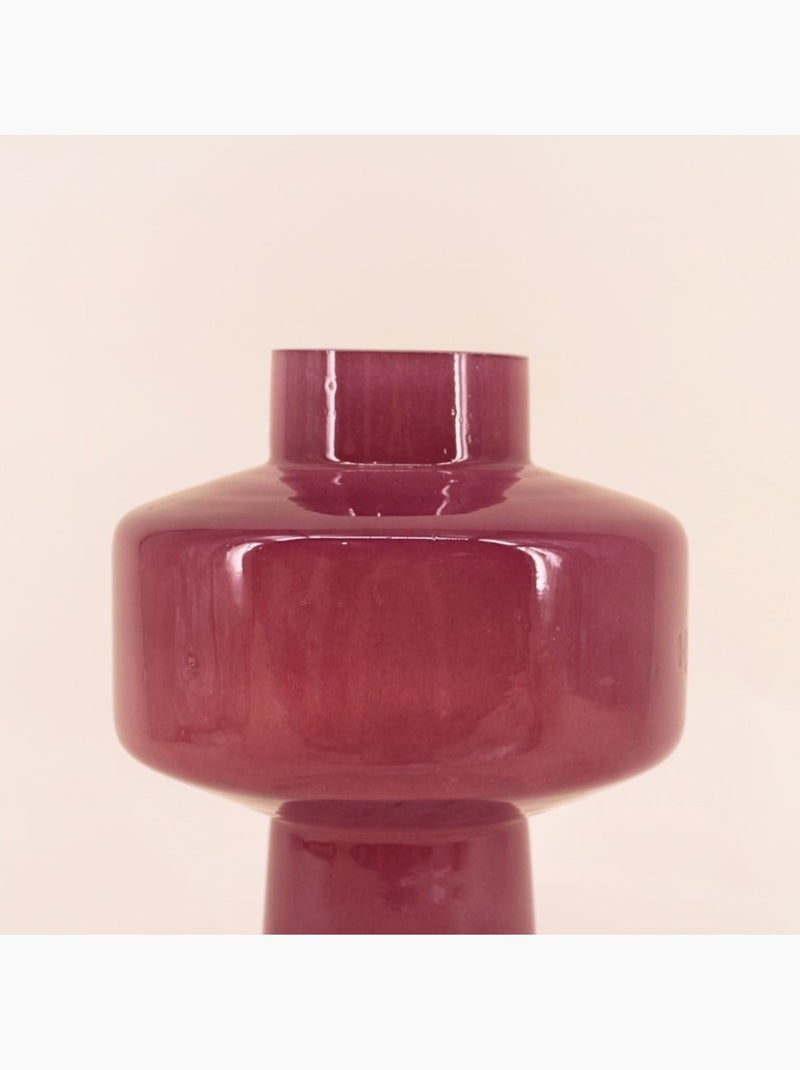 Vase géométrique en verre opaque, H27cm Violet - Kiabi