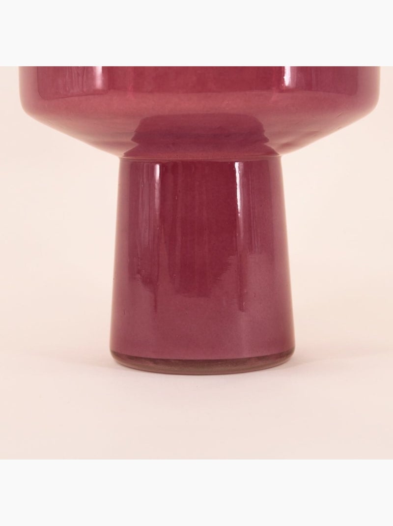 Vase géométrique en verre opaque, H27cm Violet - Kiabi
