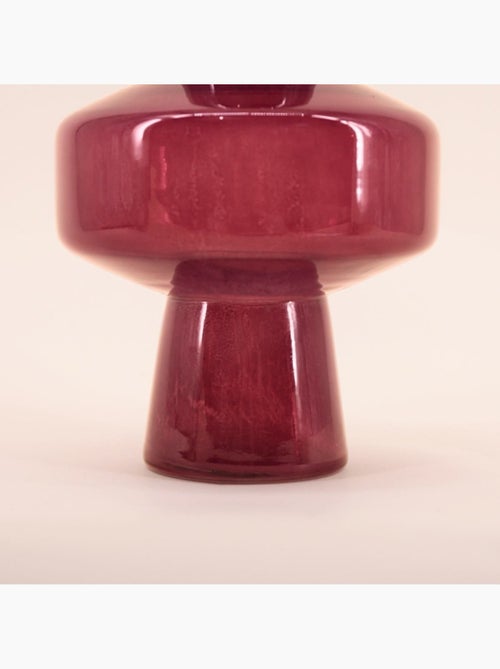 Vase géométrique en verre opaque prune 30,5cm - Kiabi