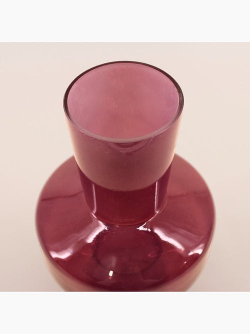 Vase géométrique en verre opaque prune 30,5cm - Kiabi