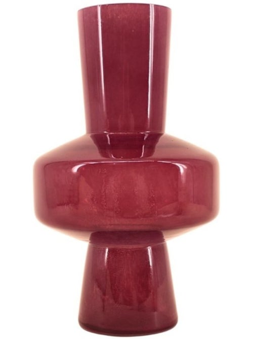Vase géométrique en verre opaque prune, H30cm - Kiabi
