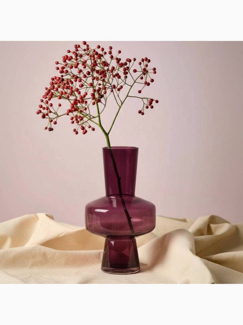 Vase géométrique en verre opaque prune, H30cm Violet - Kiabi