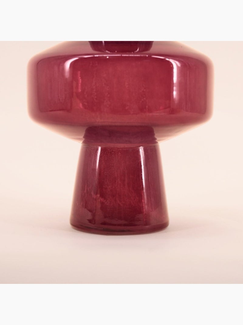 Vase géométrique en verre opaque prune, H30cm Violet - Kiabi