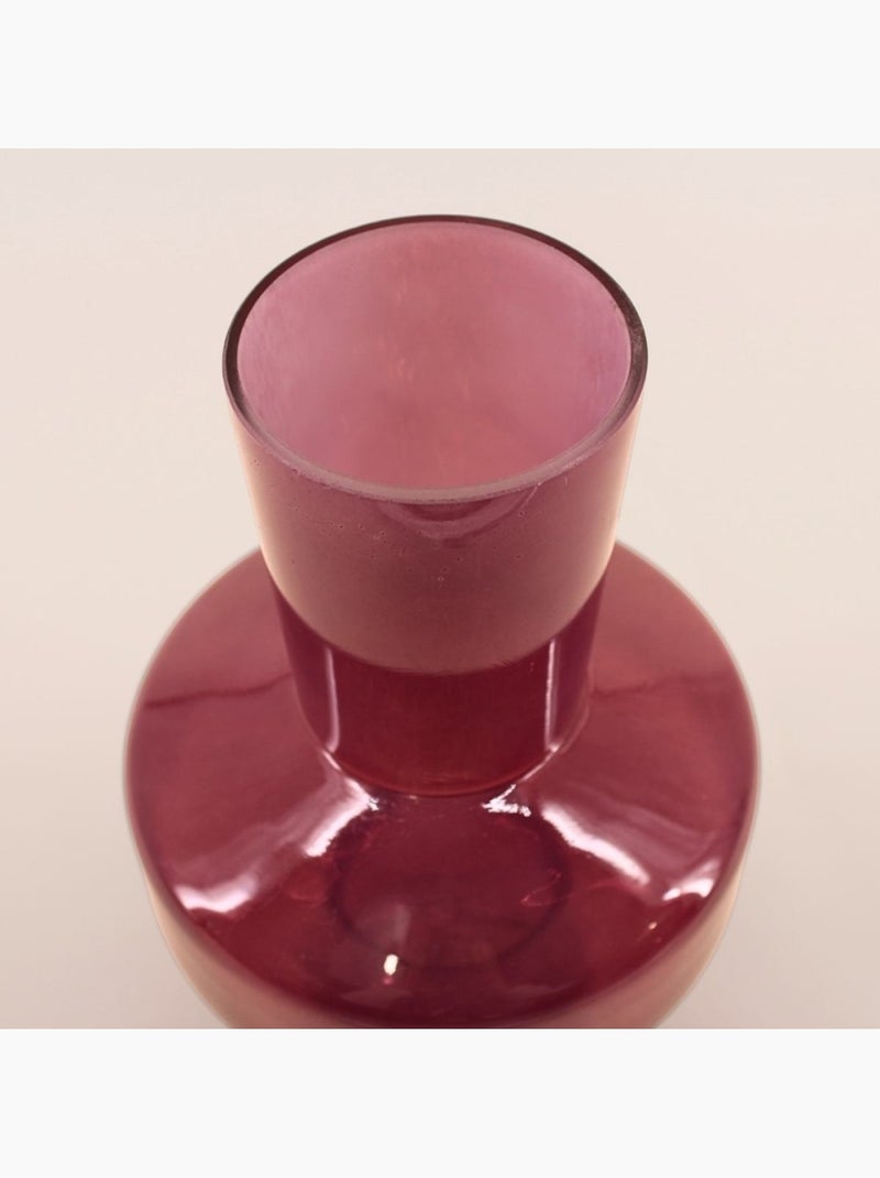 Vase géométrique en verre opaque prune, H30cm Violet - Kiabi