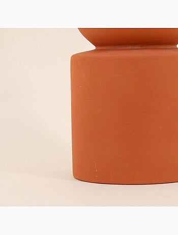 Vase géométrique terracotta, H20cm