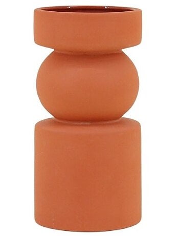 Vase géométrique terracotta, H20cm