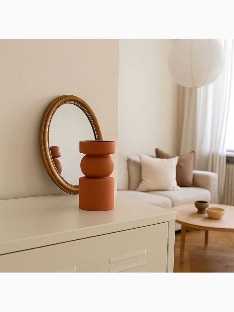 Vase géométrique terracotta, H20cm Terre cuite - Kiabi