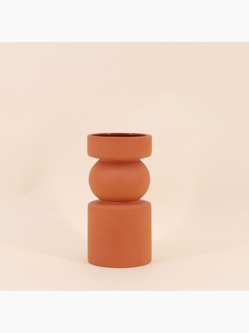 Vase géométrique terracotta, H20cm - Kiabi