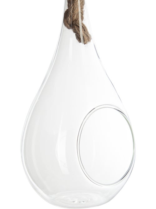 Vase goutte suspendu en verre et jute DROPLET - Kiabi