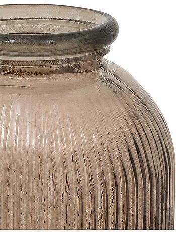 Vase grand format strié en verre recyclé LUZ