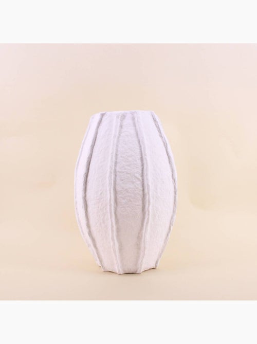 Vase haut en papier maché blanc 40cm - Kiabi