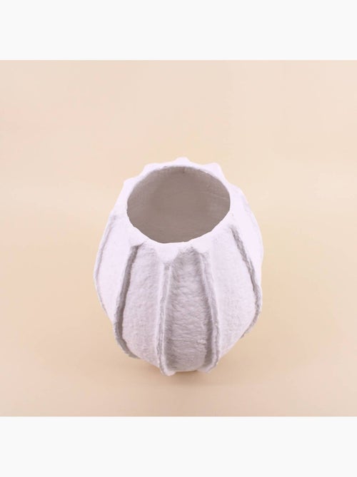 Vase haut en papier maché blanc 40cm - Kiabi