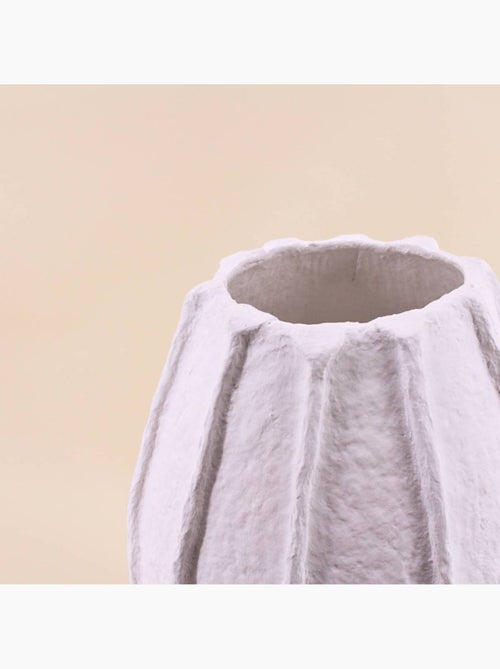 Vase haut en papier maché blanc 40cm - Kiabi