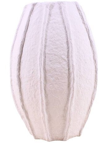 Vase haut en papier maché blanc, h40cm