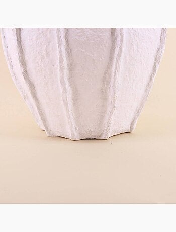 Vase haut en papier maché blanc, h40cm