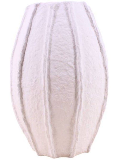 Vase haut en papier maché blanc, H40cm - Kiabi