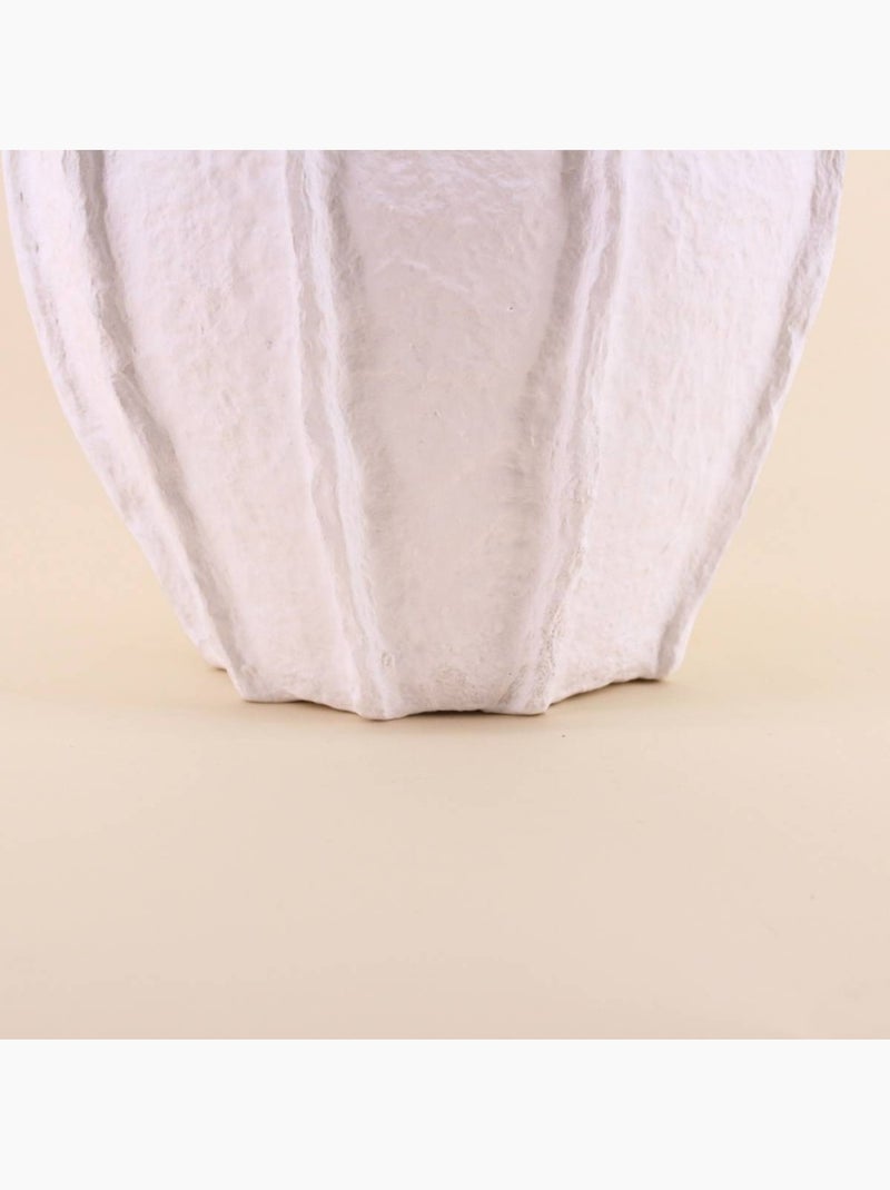 Vase haut en papier maché blanc, H40cm Blanc - Kiabi