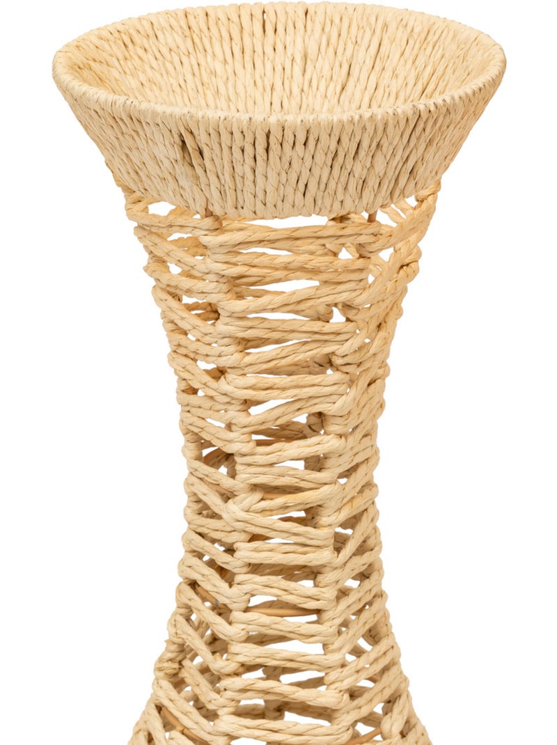 Vase haut tressé en papier sur structure fonte CLAY Beige - Kiabi