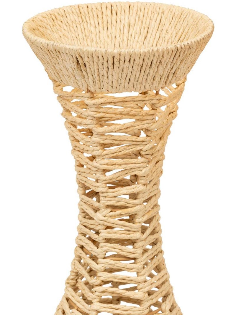 Vase haut tressé en papier sur structure fonte CLAY Beige - Kiabi