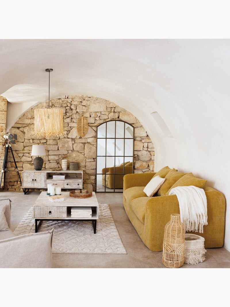 Vase haut tressé en rotin lour Beige - Kiabi