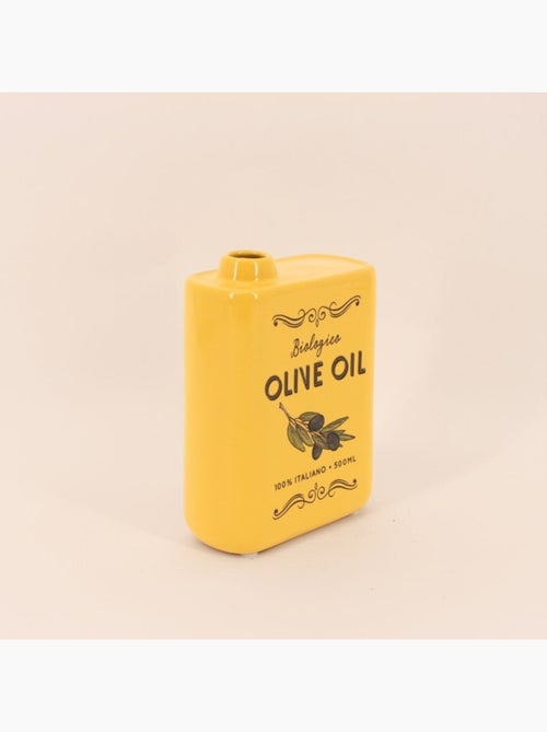 Vase huile d'olive en faïence jaune 17cm - Kiabi