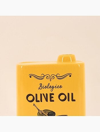 Vase huile d'olive en faïence jaune, H17cm