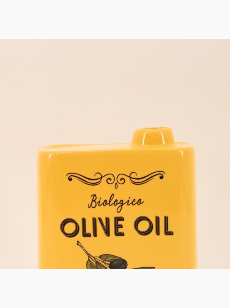 Vase huile d'olive en faïence jaune, H17cm Jaune - Kiabi