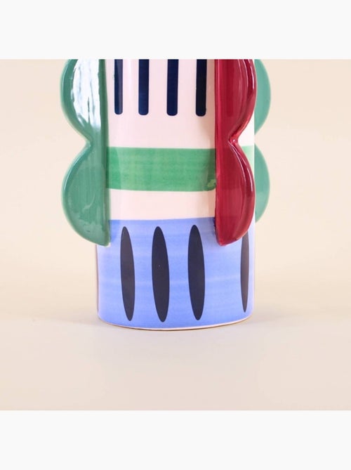 Vase imprimé coloré avec ailettes 28cm - Kiabi