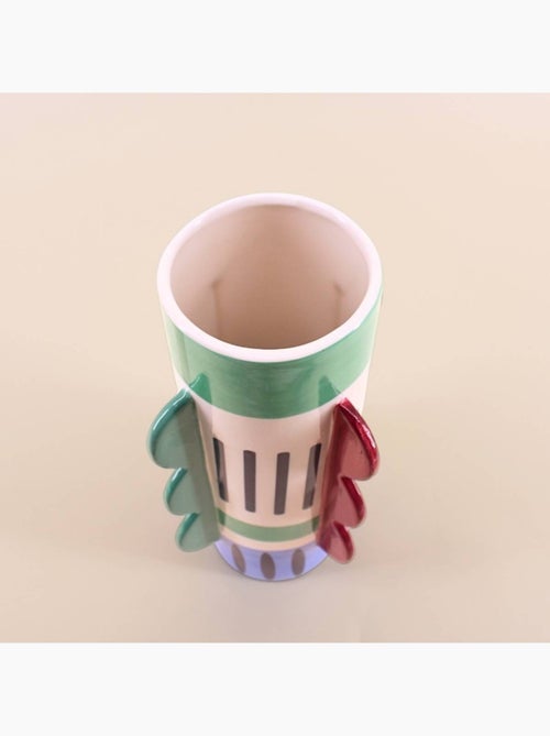 Vase imprimé coloré avec ailettes 28cm - Kiabi