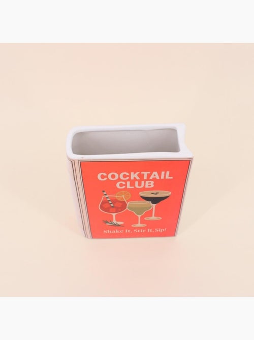 Vase livre cocktail club en dolomite orange 18cm - Kiabi