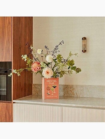 Vase livre cocktail club en dolomite orange, H18cm