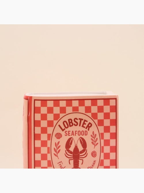 Vase livre homard en dolomite rouge, blanc 18cm - Kiabi