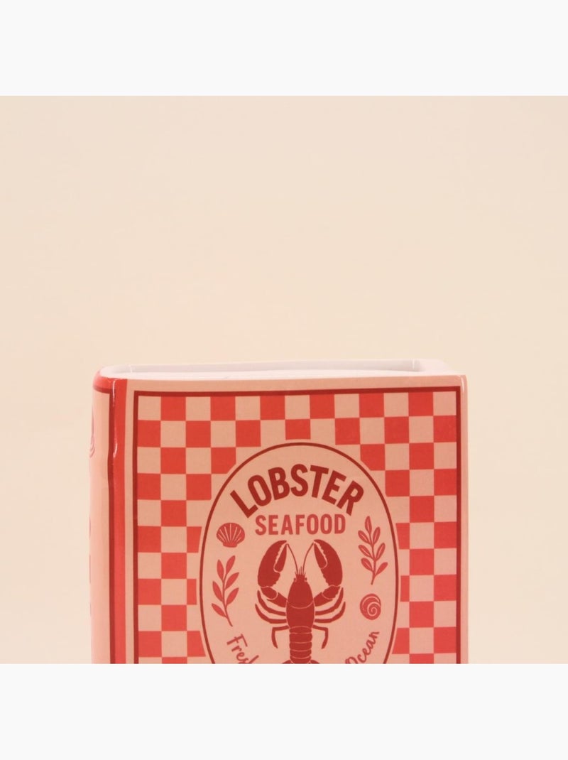 Vase livre homard en dolomite rouge, blanc 18cm Rouge - Kiabi