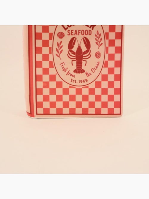 Vase livre homard en dolomite rouge, blanc 18cm - Kiabi