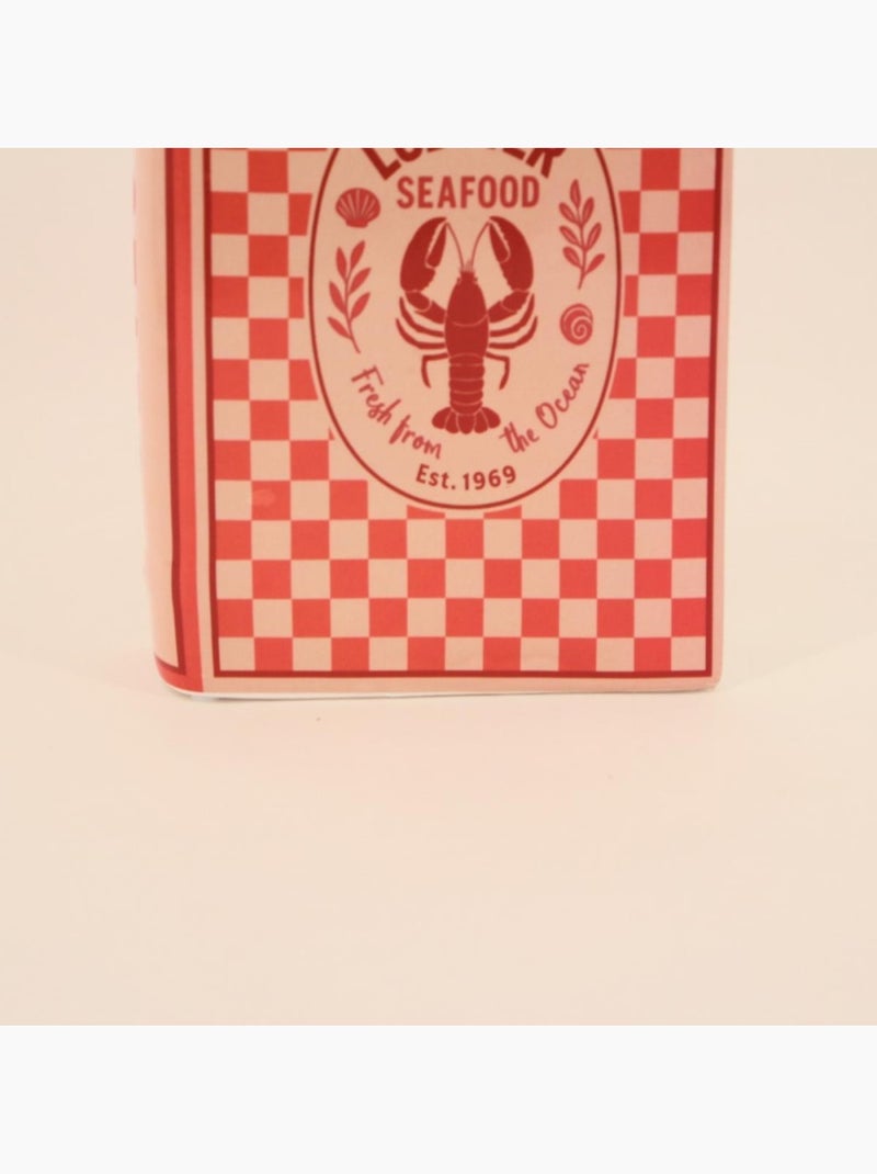 Vase livre homard en dolomite rouge, blanc 18cm Rouge - Kiabi