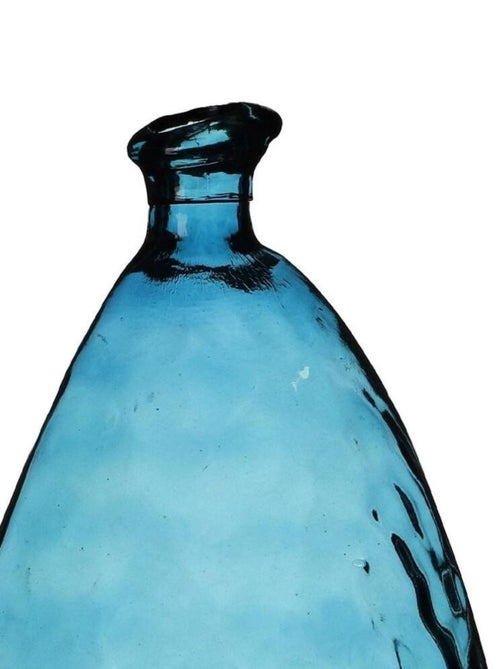Vase Lou verre recyclé bleu 12L D25 H47 - Kiabi