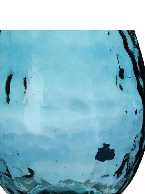 Vase Lou verre recyclé bleu 12L D25 H47 - Kiabi