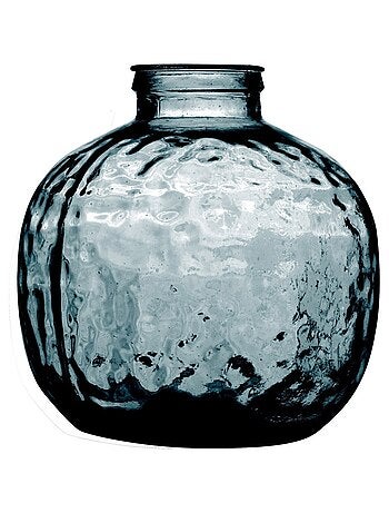 Vase Louise verre recyclé bleu 9L D25 H30 - Kiabi