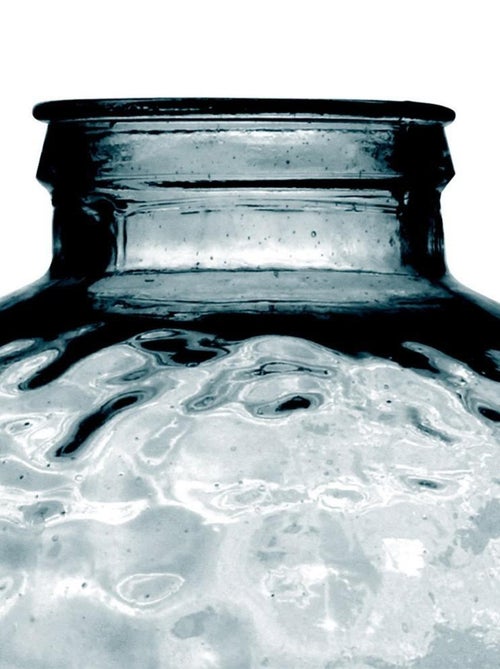 Vase Louise verre recyclé bleu 9L D25 H30 - Kiabi