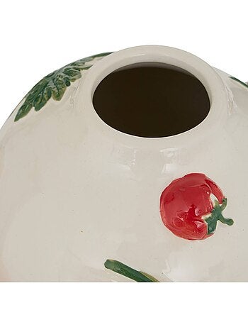 Vase motif tomates en relief en dolomite DELLA