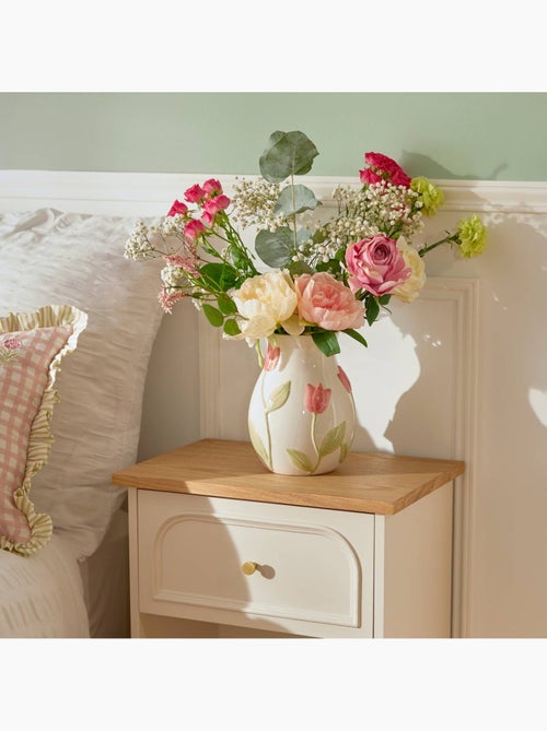 Vase motif tulipes en relief en dolomite FLDR - Kiabi